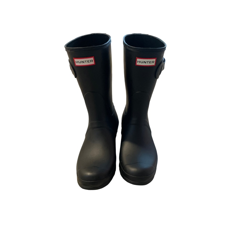 Hunter Original Short Boot Matte Black Waterproof Rain Boots Size 9
